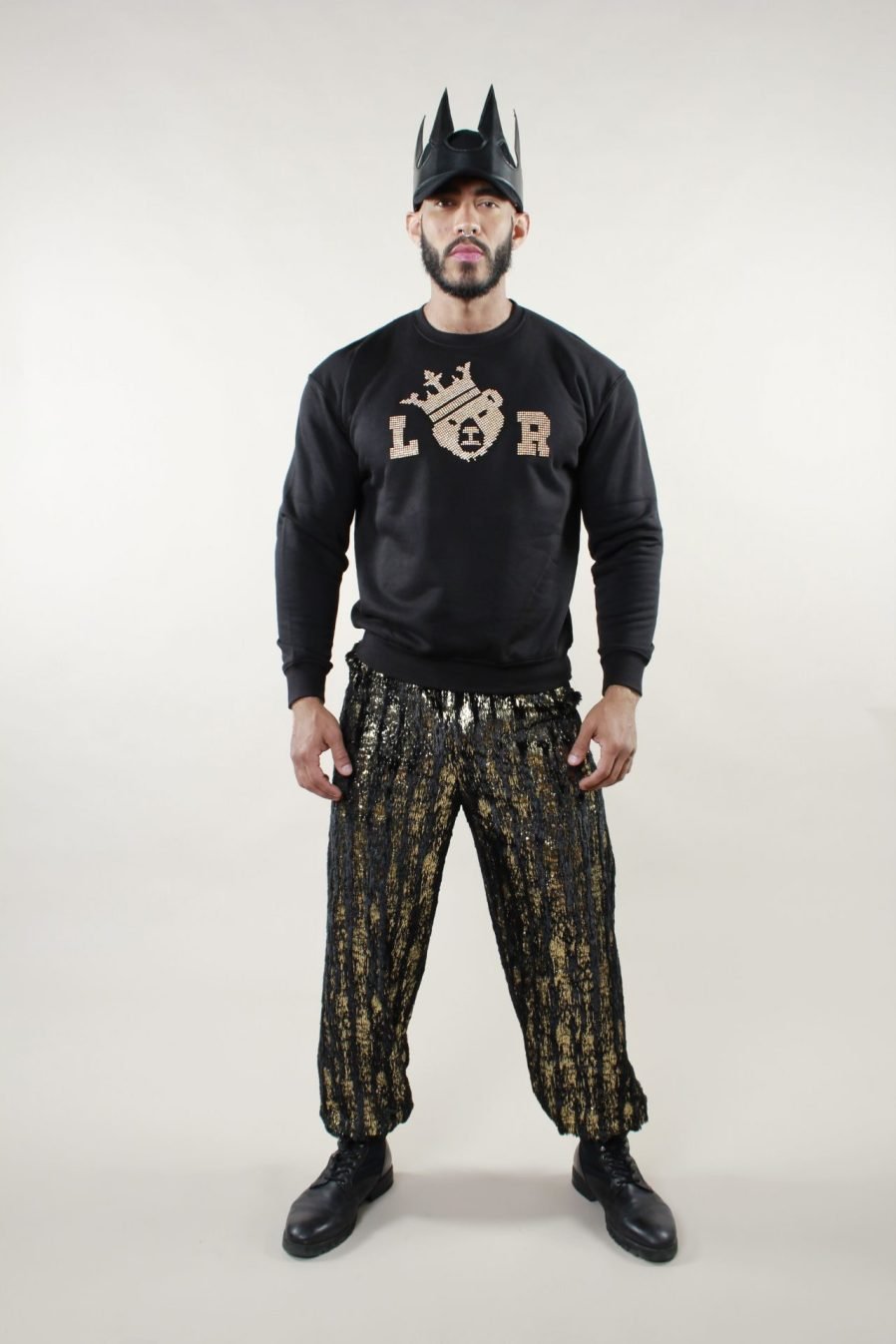 PANTALON CHANDAL ORO Y NEGRO - Imagen 2