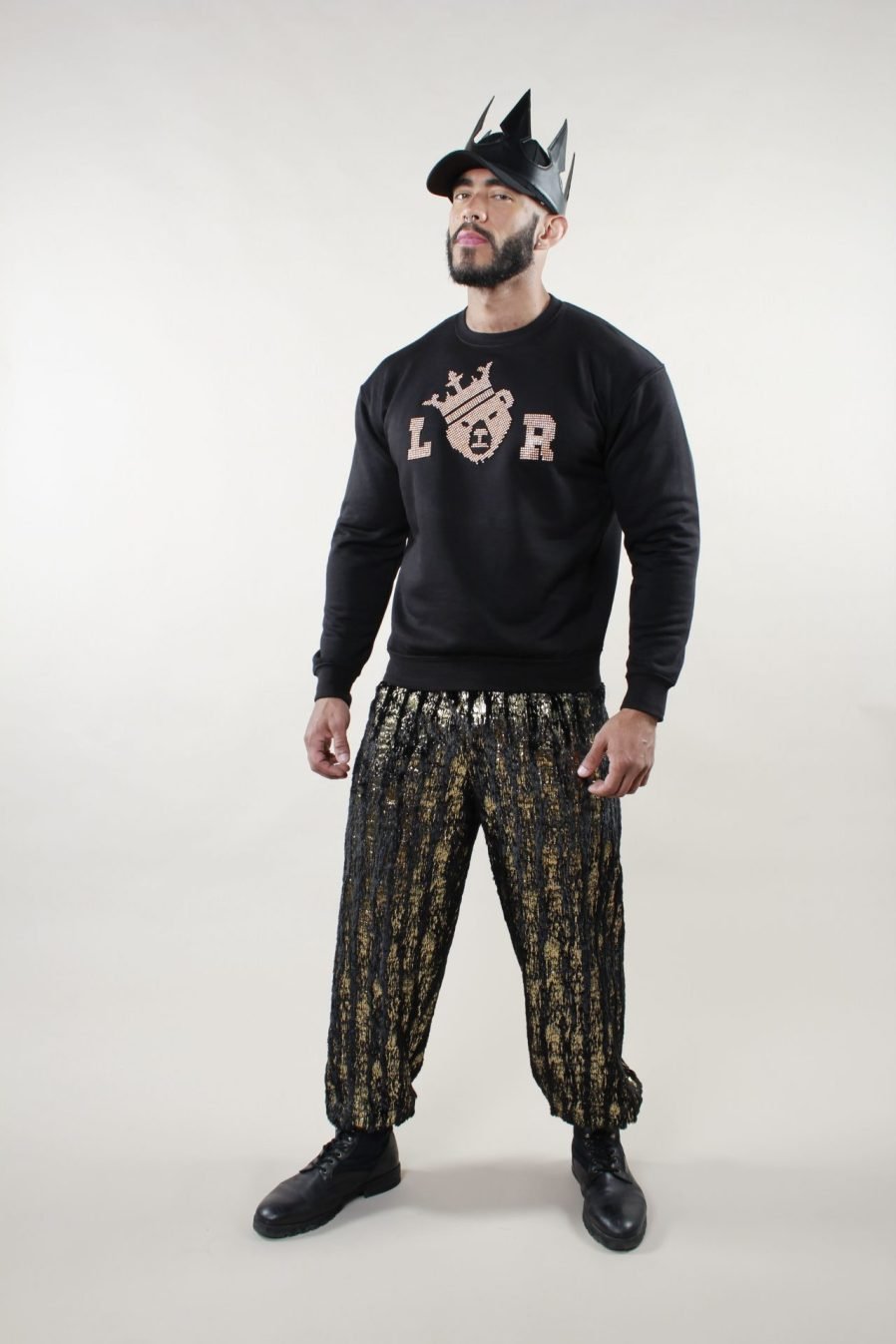 PANTALON CHANDAL ORO Y NEGRO - Imagen 3