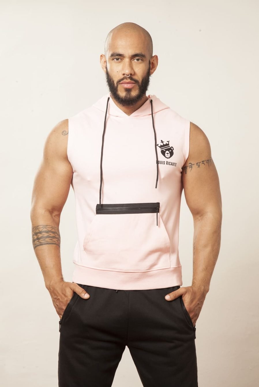 SUDADERA ROSADO CON LOGO