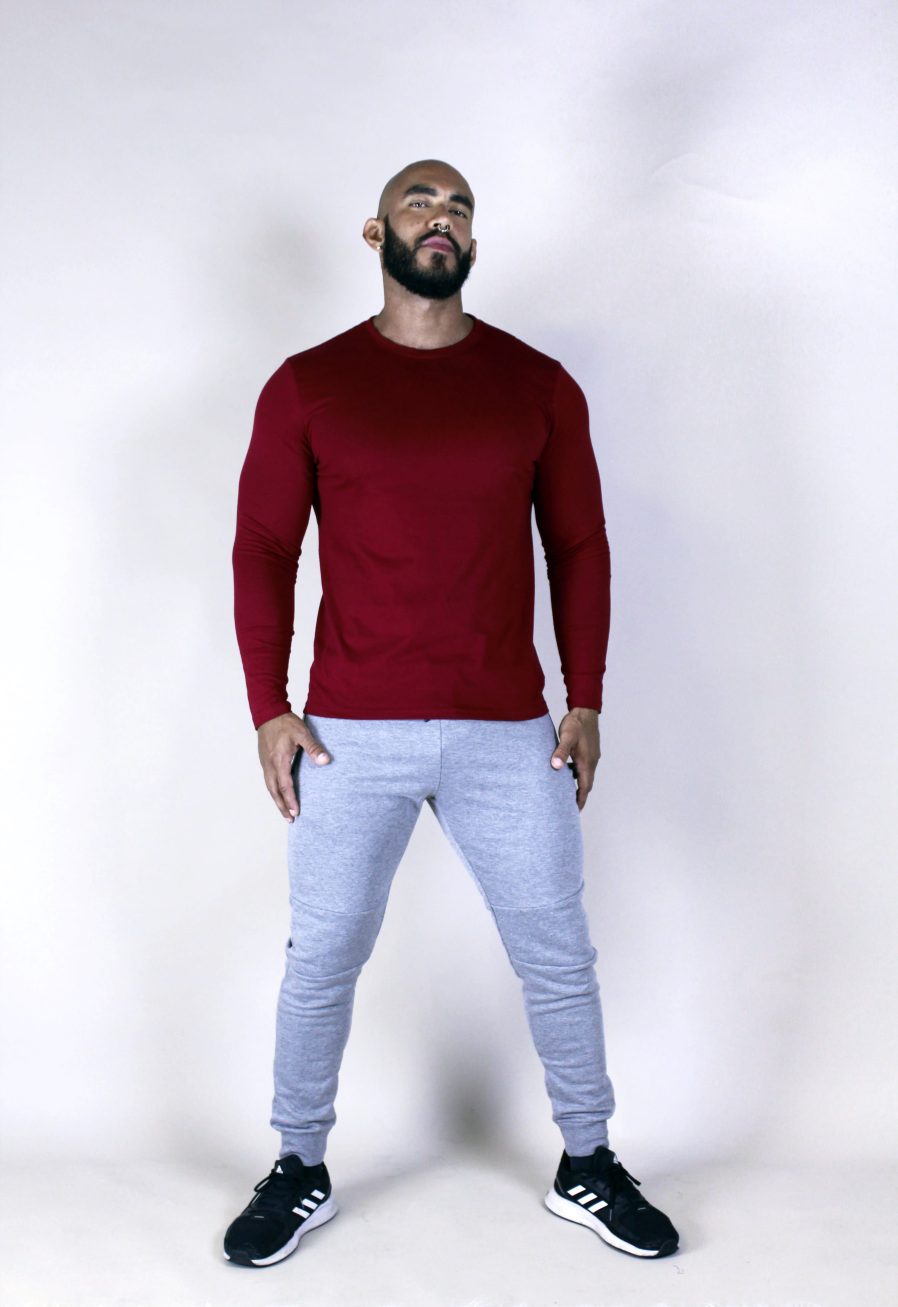 CAMISETA MANGA LARGA GRANATE - Imagen 2