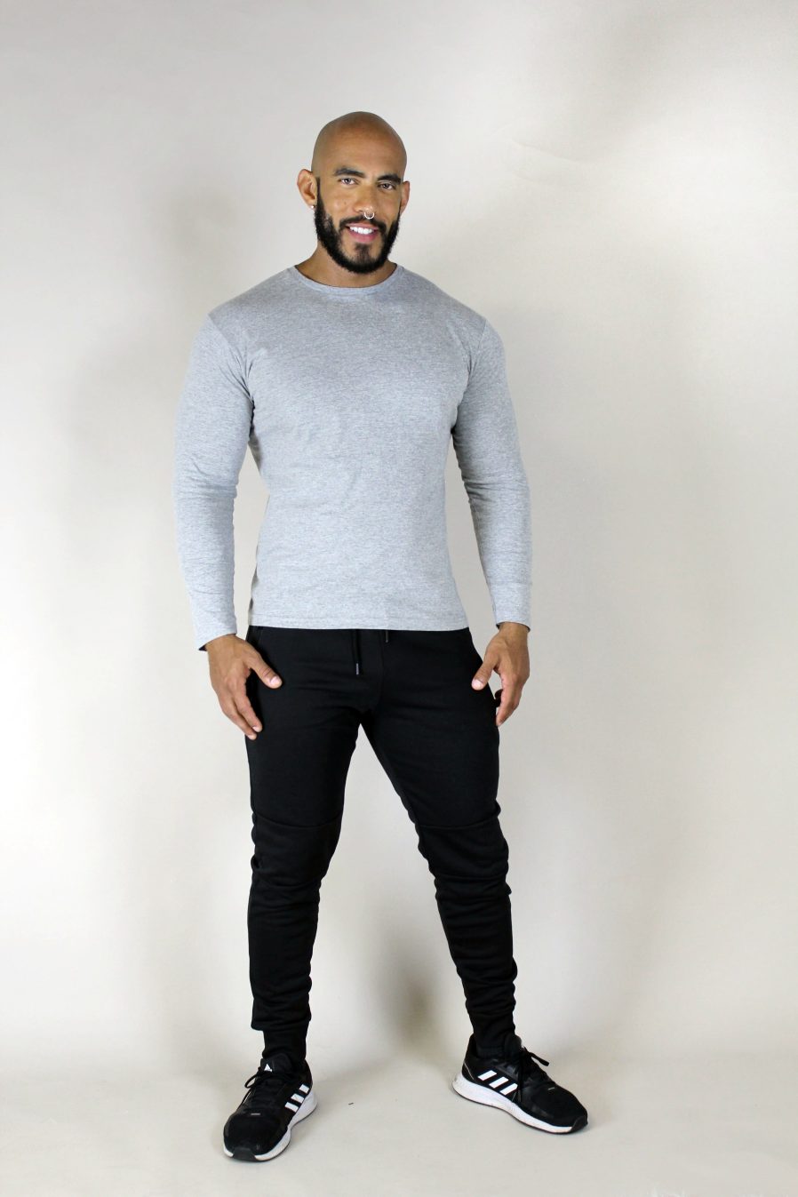 CAMISETA MANGA LARGA GRIS