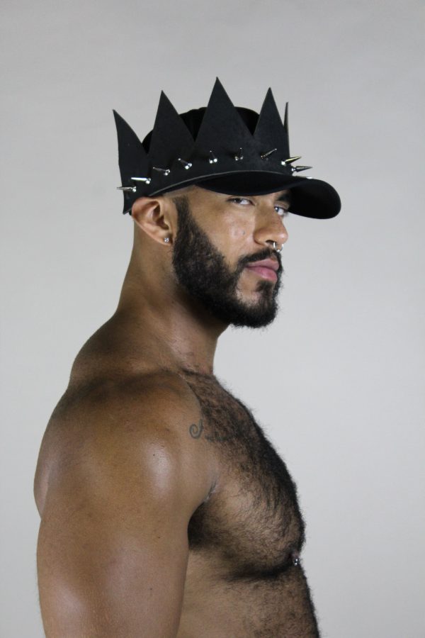 GORRA KING LEATHER PUNK NEGRA