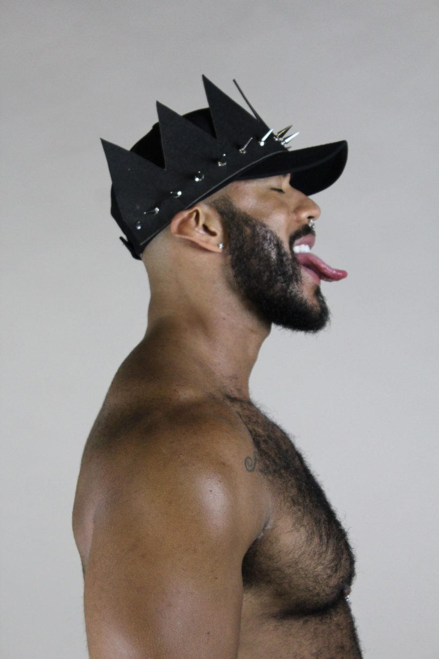 GORRA KING LEATHER PUNK NEGRA - Imagen 2