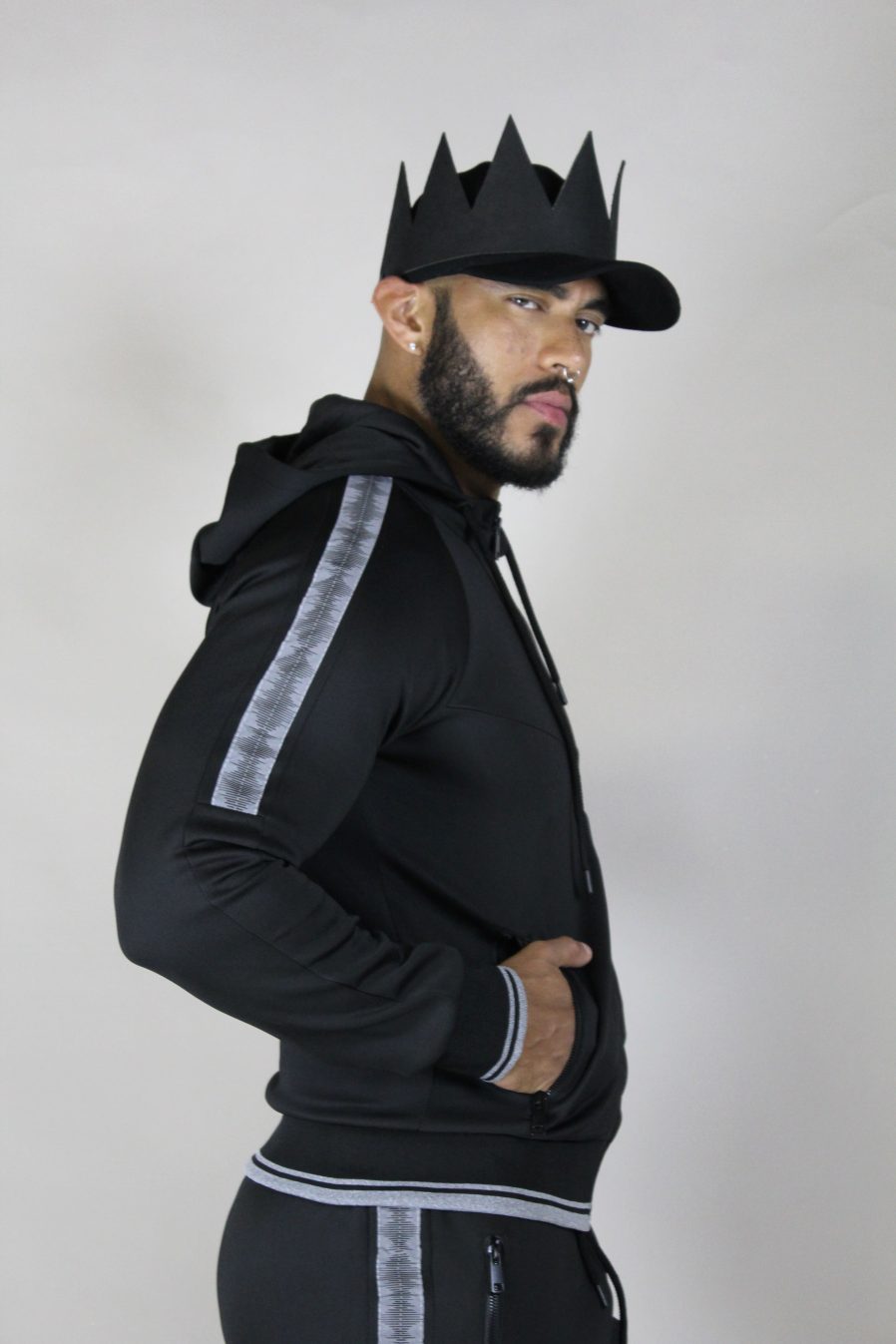 SUDADERA CHANDAL NEGRO CONJUNTO
