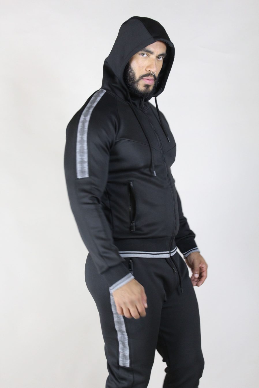 SUDADERA CHANDAL NEGRO CONJUNTO - Imagen 3