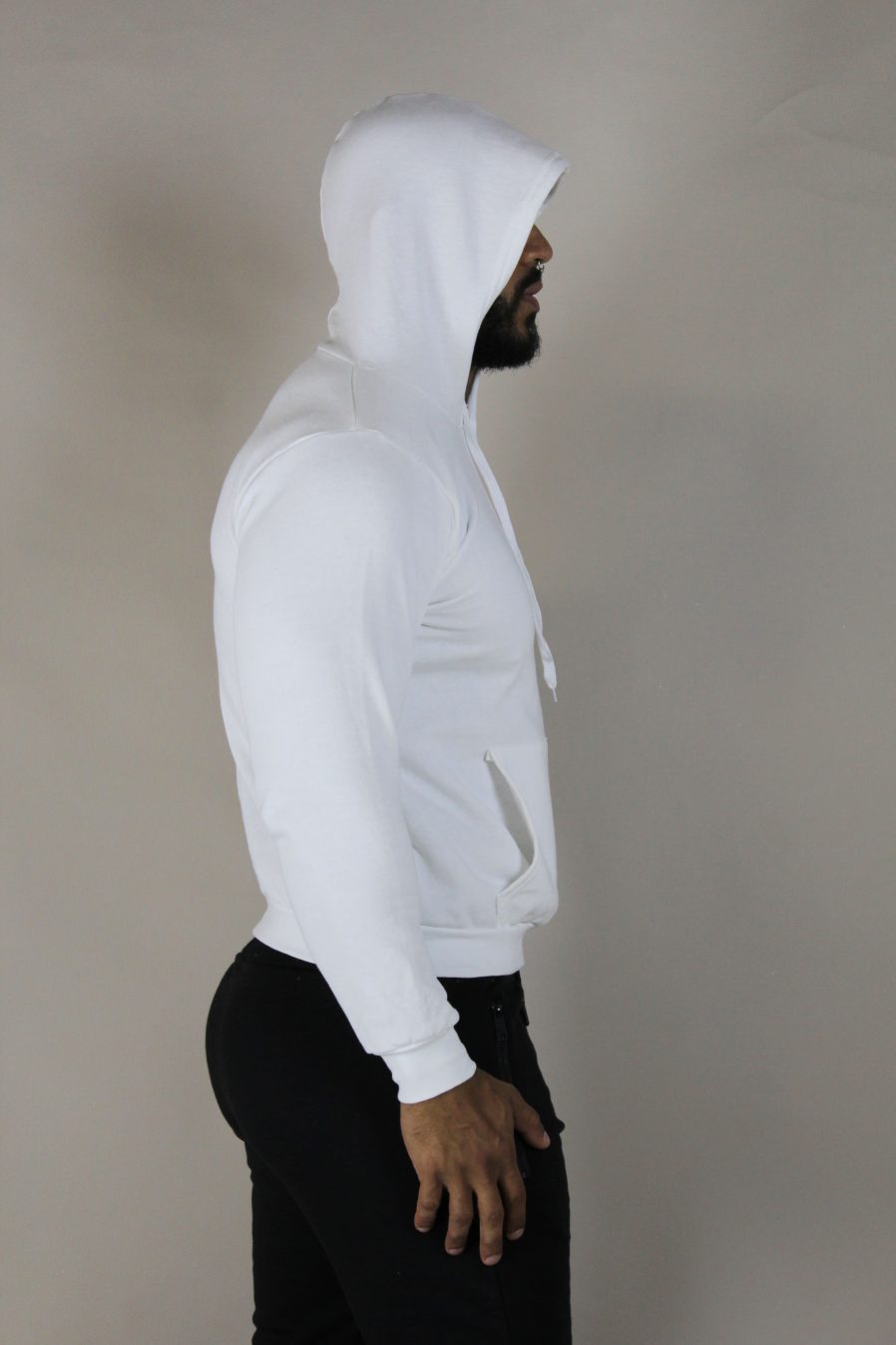 SUDADERA BLANCA CAPUCHA - Imagen 3
